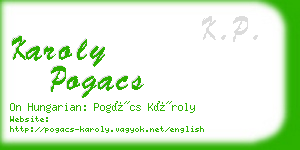 karoly pogacs business card